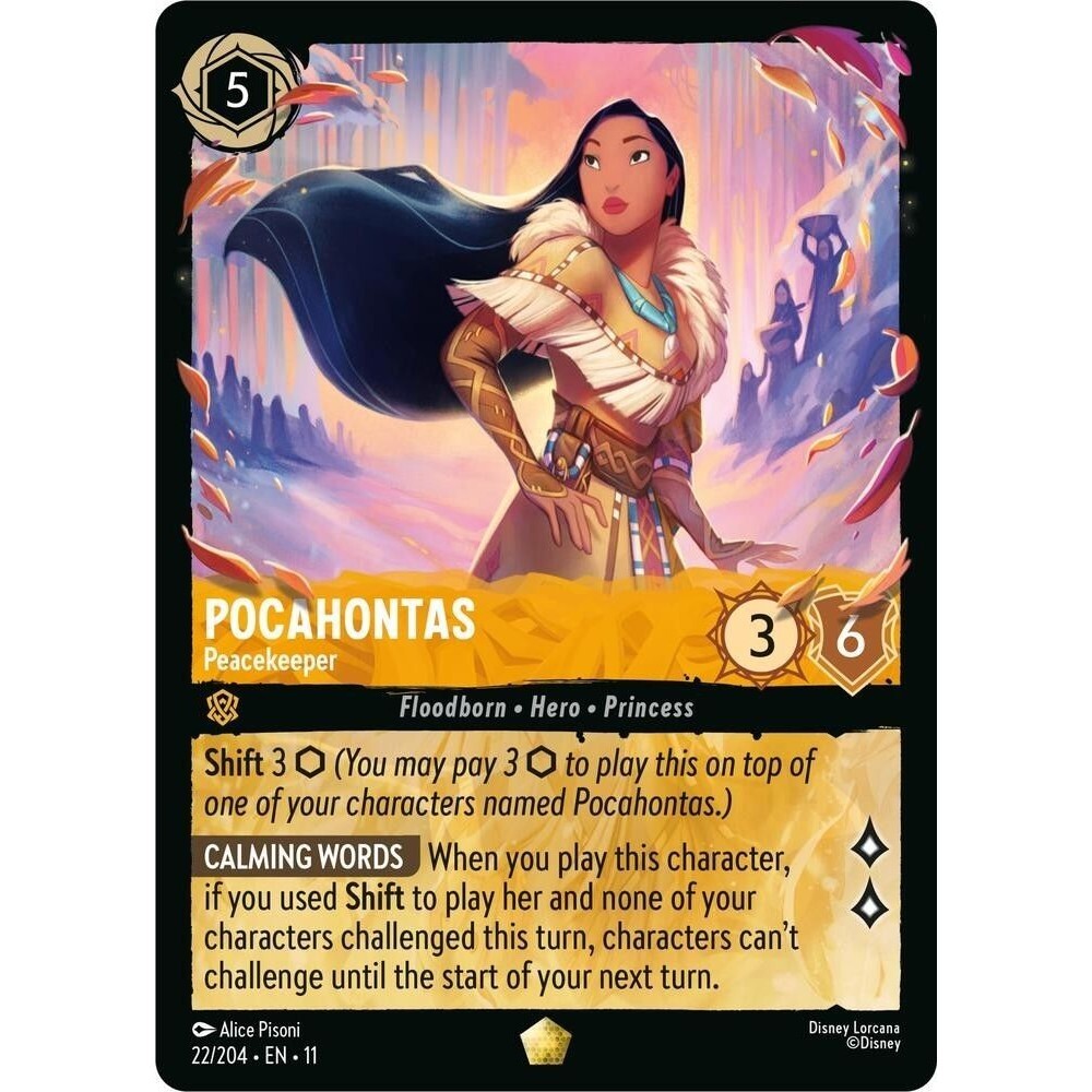 Disney Lorcana Pocahontas - Peacekeeper 22/204 Winterspell Non Foil Legendary